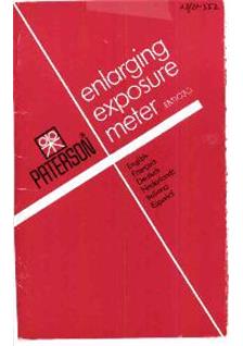 Paterson Enlarging Meter CdS manual. Camera Instructions.